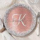 Search for pink and gold plates For her