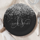 Search for silver glitter plates Girly