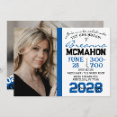 Search for blue and black graduation invitations White