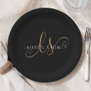 Search for black and gold paper plates Typography