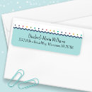Search for purple and aqua return address labels For her