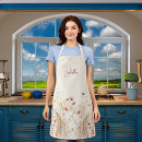 Search for watercolor wildflowers aprons Pink