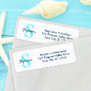 Search for teal monogram return address labels Simple