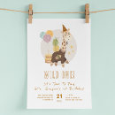 Search for giraffe 1st birthday invitations Zoo animals