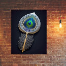 Search for abstract peacock feather art Teal