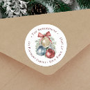 Search for red ornament return address labels Botanical