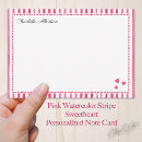 Search for pink stripes note cards Simple