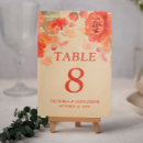 Search for rustic numbers table cards Autumn