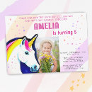 Search for unicorn photo birthday invitations Girl