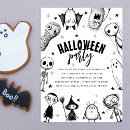 Search for lets get spooky invitations Black and white