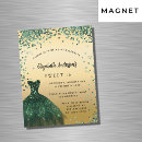 Search for emerald green sweet 16 invitations Gold