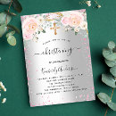 Search for pink floral christening invitations Reception