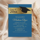 Search for royal blue and gold graduation invitations Elegant