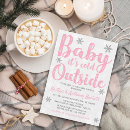 Search for winter baby girl shower invitations Silver