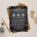 Search for snowflake baby girl shower invitations Silver