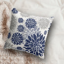 Search for navy blue silver cushions Blue and white