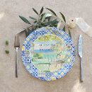 Search for amalfi coast plates Blue and yellow