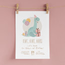 Search for dino 1st birthday invitations Cute
