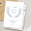 Search for monogram floral blue invitations Classic