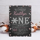 Search for chalkboard 1st birthday invitations Snowflake