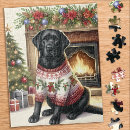 Search for black christmas puzzles Labrador retriever
