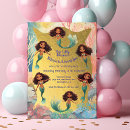 Search for african american mermaid birthday invitations Watercolor