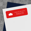 Search for modern house return address labels Red