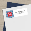 Search for gingham return address labels Blue