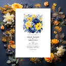 Search for navy blue yellow wedding invitations Botanical