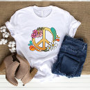 Search for peace sign womens tshirts 70's
