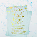 Search for hearts sweet 16 invitations Gold