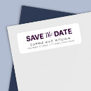 Search for save the date return address labels Bride and groom