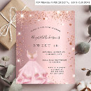 Search for gold dress gown sweet 16 invitations Girly