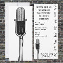 Search for microphone birthday invitations Retro