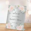 Search for pink flowers welcome wedding signs Silver