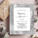 Search for silver white bridal shower invitations Modern