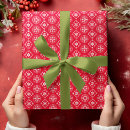 Search for red snowflakes wrapping paper Red and white