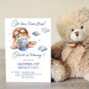 Search for time flies 1st birthday invitations Blue
