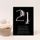 Search for black rose gold 21st birthday invitations Chic