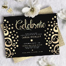 Search for celebration of life party invitations Gold foil