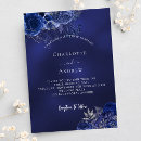 Search for navy blue flowers wedding invitations Blue and white