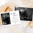 Search for white bridal shower invitations Black and white