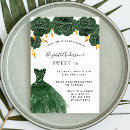 Search for emerald green and gold sweet 16 invitations Dress