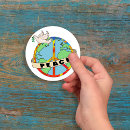 Search for peace hand stickers Earth
