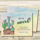 Search for cactus moving announcement cards Watercolor