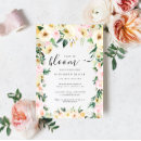 Search for peach and pink baby shower invitations Watercolor floral