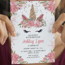 Search for winter unicorn birthday invitations Glitter