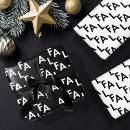Search for white and black christmas wrapping paper Fa la la