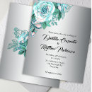 Search for aqua and silver wedding invitations Teal