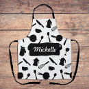 Search for elegant design aprons Black and white